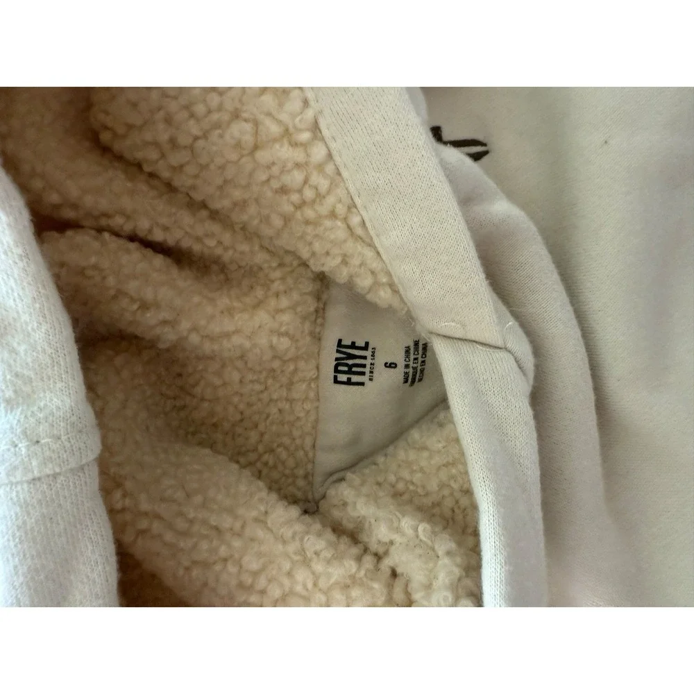 Frye‎ size 6 cream Sherpa lined hoodie sweatshirt boys girls warm
